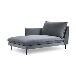 Šedá sametová lenoška Cosmopolitan Design Vienna, levý roh