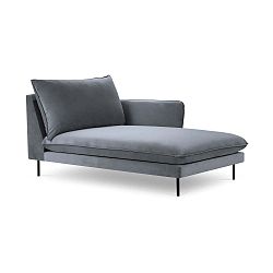 Šedá sametová lenoška Cosmopolitan Design Vienna, pravý roh