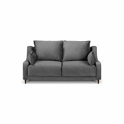 Šedá sametová pohovka Mazzini Sofas Freesia, 150 cm