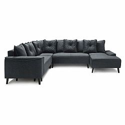 Šedá sametová rozkládací pohovka do