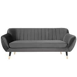 Šedá třímístná pohovka s černými nohami Paolo Bellutti Paolo