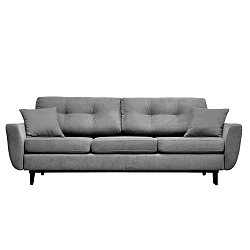 Šedá trojmístná rozkládací pohovka s černými nohami Mazzini Sofas Jasmin