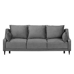 Šedá trojmístná rozkládací pohovka s úložným prostorem Mazzini Sofas Freesia