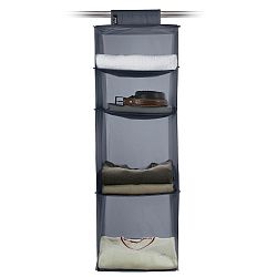 Šedá závěsný organizér se 4 policemi Domopak Living