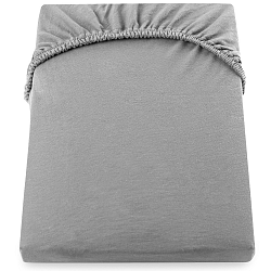 Šedé elastické prostěradlo DecoKing Nephrite, 80–90 cm