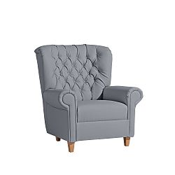 Šedé křeslo Max Winzer Recliner Vicky Leather Gray
