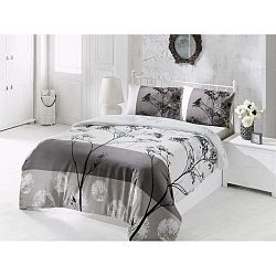 Šedé povlečení s příměsí bavlny na jednolůžko Blezza V2, 140 x 200 cm