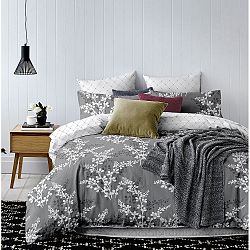 Šedé povlečení z mikrovlákna na jednolůžko DecoKing Calluna, 135 x 200 cm
