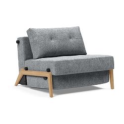 Šedé rozkládací křeslo Innovation Cubed Wood Twist Granite