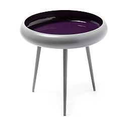 Šedo-fialový odkládací stolek 360 Living Vaiva, ⌀ 49 cm