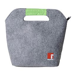 Šedo-zelený set příboru, svačinového boxu a tašky Bergner Business