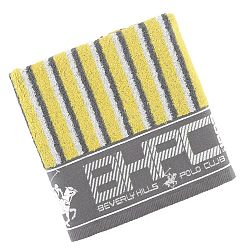 Šedo-žlutý ručník Beverly Hills Polo Club Lawson, 50 x 100 cm