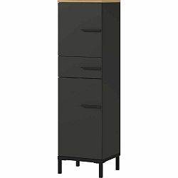 Šedobéžová koupelnová skříňka v dekoru ořechu 34x123 cm Yonkers - Germania