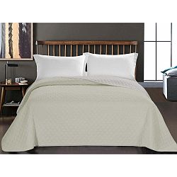Šedobéžový oboustranný přehoz z mikrovlákna DecoKing Axel Ivory Ecru, 240 x 260 cm