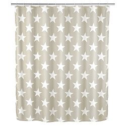 Šedobéžový sprchový závěs Wenko Stella, 180 x 200 cm