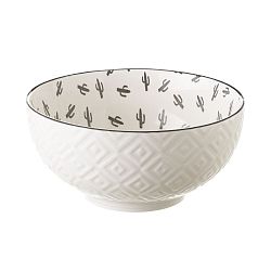 Šedobílá porcelánová miska Unimasa Mini Cactus, Ø 14,9 cm