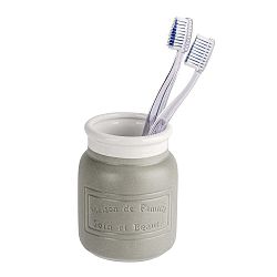 Šedobílý keramický kelímek na kartáčky Wenko Maison