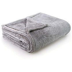 Šedohnědá deka z mikrovlákna DecoKing Fluff Cappuccino, 220 x 240 cm