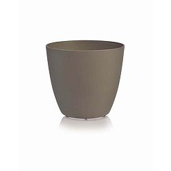 Šedohnědý květináč s pojízdnými kolečky Gardenico Ella Twist'n'Roll Smart System, ø 29 cm