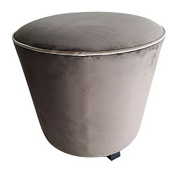 Šedohnědý puf s nohami z borovicového dřeva Simla Velvet, ⌀ 45 cm