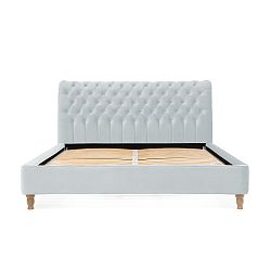 Šedomodrá postel z bukového dřeva Vivonita Allon, 140 x 200 cm