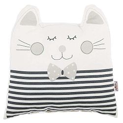 Šedý dětský polštářek s příměsí bavlny Apolena Pillow Toy Big Cat, 29 x 29 cm