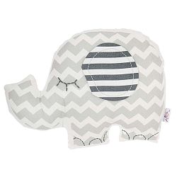 Šedý dětský polštářek s příměsí bavlny Apolena Pillow Toy Elephant, 34 x 24 cm