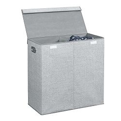 Šedý dvojitý skládací koš na prádlo InterDesign Aldo