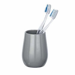 Šedý keramický kelímek na zubní kartáčky Wenko Sydney