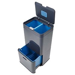 Šedý koš na tříděný odpad Joseph Joseph IntelligentWaste Totem 58