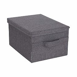 Šedý látkový úložný box s víkem 34x45x25 cm Soft Storage – Bigso Box of Sweden