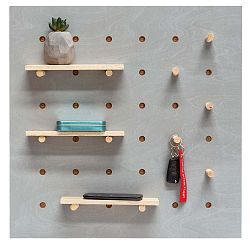 Šedý nástěnný organizér Ragaba TRIVENTI, 60 x 60 cm