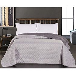 Šedý oboustranný přehoz z mikrovlákna DecoKing Axel, 260 x 280 cm