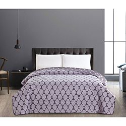 Šedý oboustranný přehoz z mikrovlákna DecoKing Hypnosis Rhombuses, 240 x 260 cm