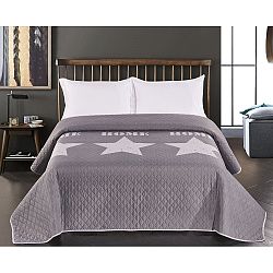 Šedý oboustranný přehoz z mikrovlákna DecoKing Starly, 170 x 210 cm