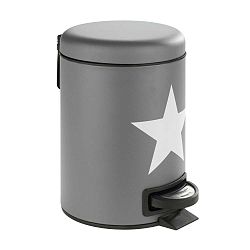 Šedý pedálový odpadkový koš z oceli Wenko Stella, 3 l