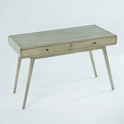 Šedý pracovní stůl z lakovaného dřeva borovice Thai Natura Student, 120 x 76 cm