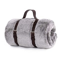 Šedý přehoz Tiseco Home Studio Bitone, 140 x 180 cm