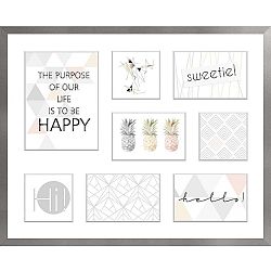 Šedý rámeček na 8 fotografií Styler Sanremo, 41 x 51 cm