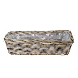 Šedý ratanový obal na závěsný květináč Ego Dekor, 22 x 62 cm