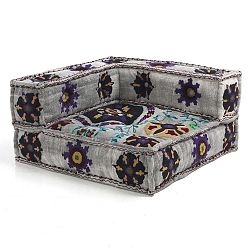 Šedý rohový díl pohovky Oreste Luchetta Yantra Flowery