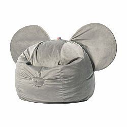 Šedý sametový dětský sedací vak The Brooklyn Kids Ears