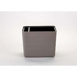 Šedý samozavlažovací závěsný květináč na zábradlí Plastia