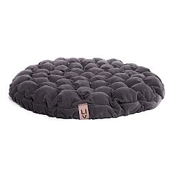 Šedý sedací polštářek s masážními míčky Lindy Vrňáková Bloom, Ø 75 cm