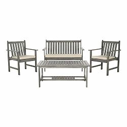 Šedý set dřevěného zahradního stolu a židlí z akátového dřeva Safavieh Mystique