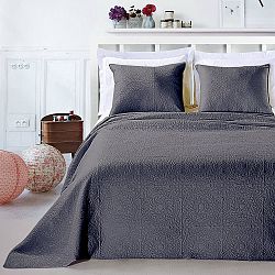 Šedý set povlaku na polštář a přehozu z mikrovlákna DecoKing Elodie, 170 x 210 cm