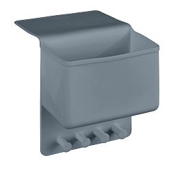 Šedý silikonový závěsný organizér s háčky Wenko Ampio Big