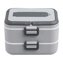 Šedý svačinový box se dvěma patry Brandani Airtight