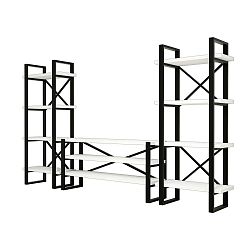 Sestava polic a TV stolku s bílými policemi Egzotik