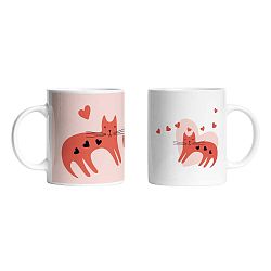 Set 2 kusů keramických hrnků Butter Kings Hearty Kittens, 330 ml